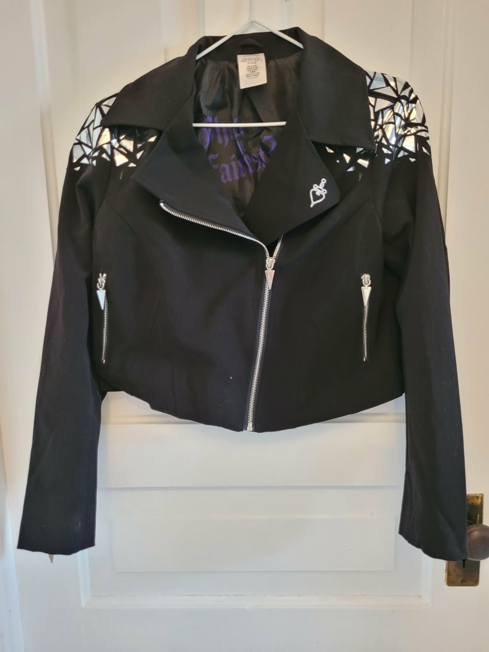 Disney Black Cropped Moto Jacket Evil Queen.